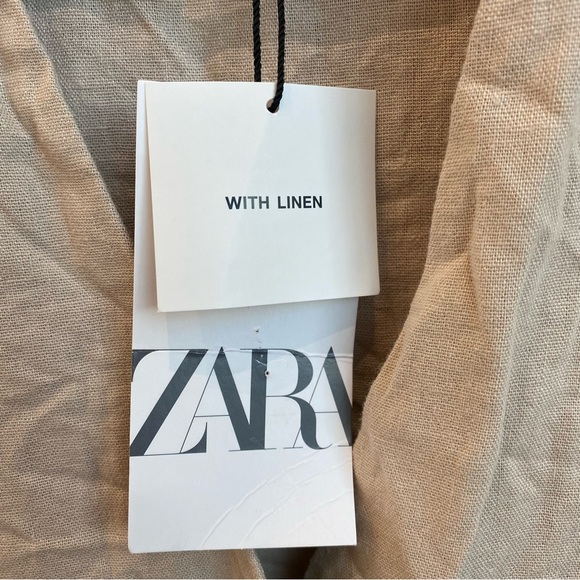 ZARA LACE TRIM LINEN BLEND MINI DRESS, SIZE S - Picture 12 of 12